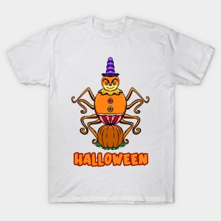 Giant spider in halloween costume T-Shirt